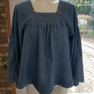 Madewell peasant denim top